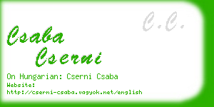 csaba cserni business card